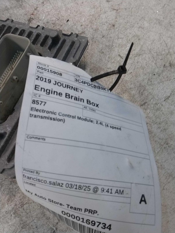 2019 Dodge Journey Engine Control Module ECM 68259127AB OEM Used 60K Miles