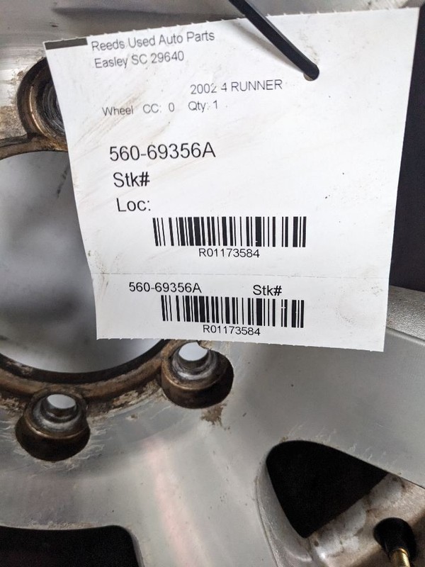 Wheel 16x7 Alloy 6 Spoke Chou Seiki Manufacturer Fits 96-02 4 RUNNER 1173584