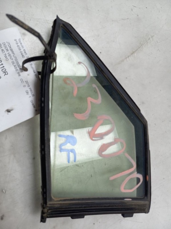 16-22 TOYOTA PRIUS TWO 1.8L FWD AT PASSENGER SIDE FRONT DOOR VENT GLASS