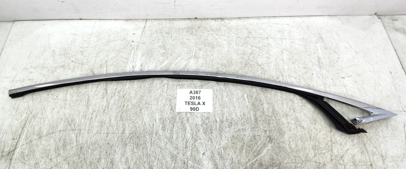 ✅ 16-20 OEM Tesla Model X Right Passenger Side Door Upper Molding Chrome W/ Seal