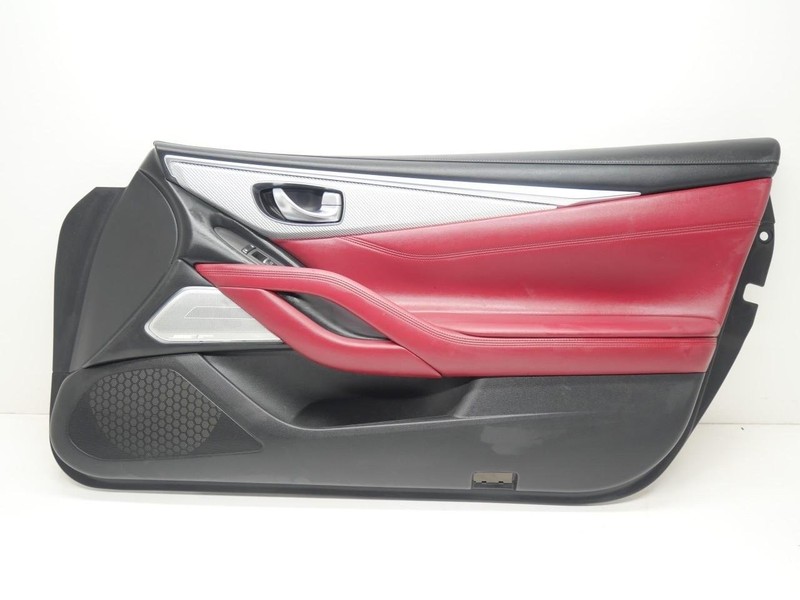 2017-2019 Infiniti Q60 Red Sport Right RH Passenger Interior Door Card Panel OEM