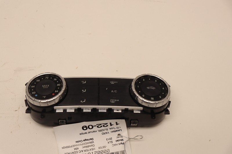 2012-2013 MERCEDES SLK250 R172 A/C HEATER CLIMATE TEMPERATURE CONTROL PANEL OEM
