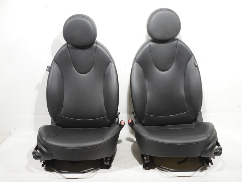 07-13 Mini Cooper Hatchback Front Left Right Complete Bucket Seats Leather Black