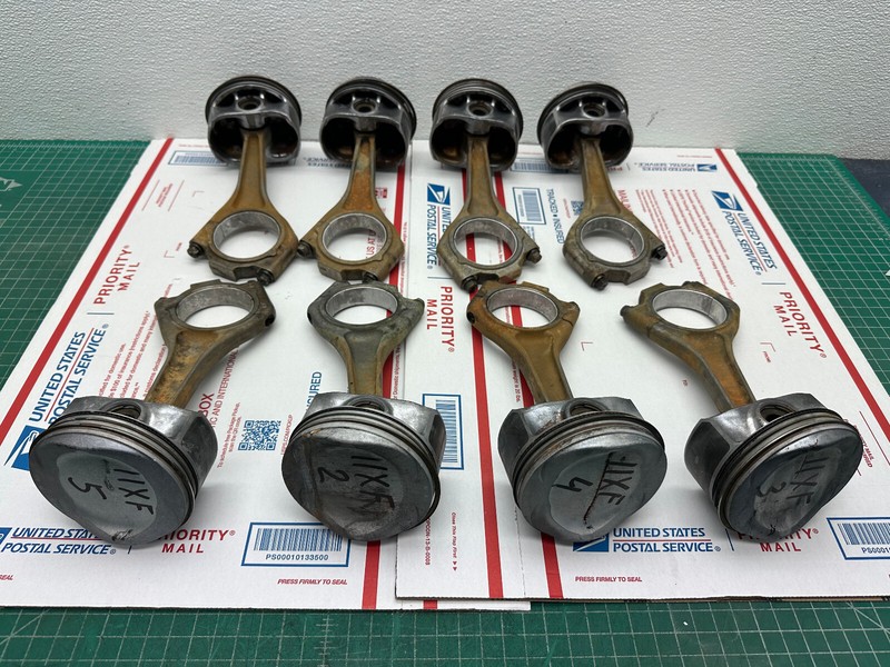 10-15 JAGUAR XF XK 5.0L engine PISTON WITH CONNECTING ROD SET OF 8 OEM