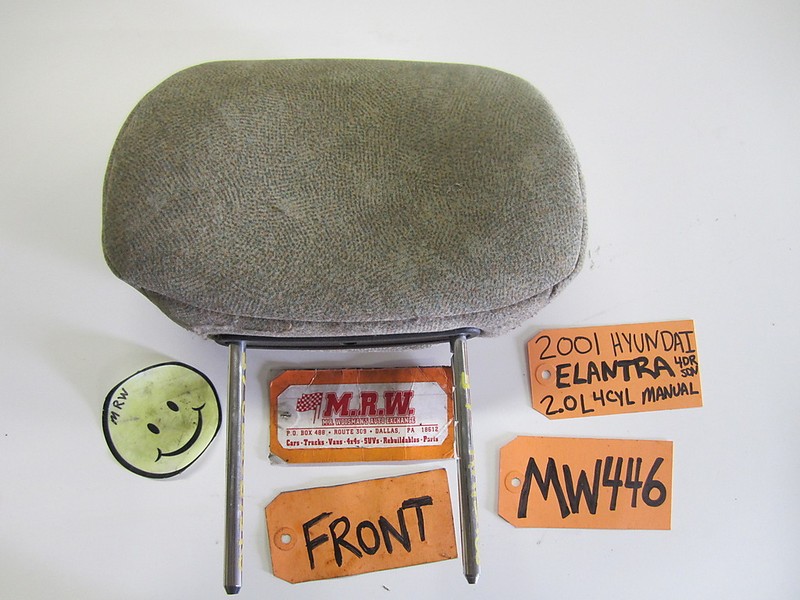 FRONT SEAT HEADREST HEAD REST TAN CLOTH DRIVER PASSENGER for 01 02 03 ELANTRA