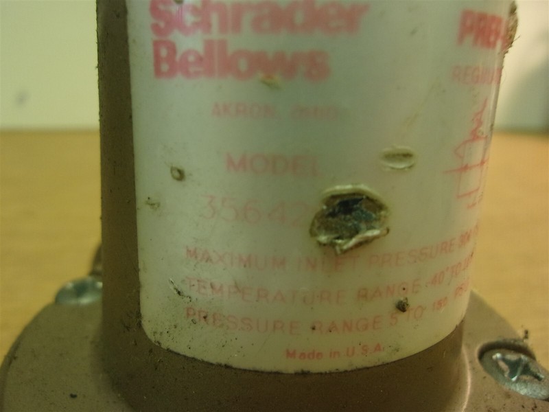Schrader Bellows 35642000 Prep Air Regulator w/ Broken Gauge *FREE SHIPPING*