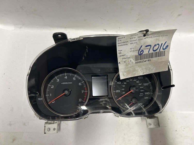 15 SUBARU IMPREZA Speedometer 2.0L 36k miles OEM 1 Year Warranty!
