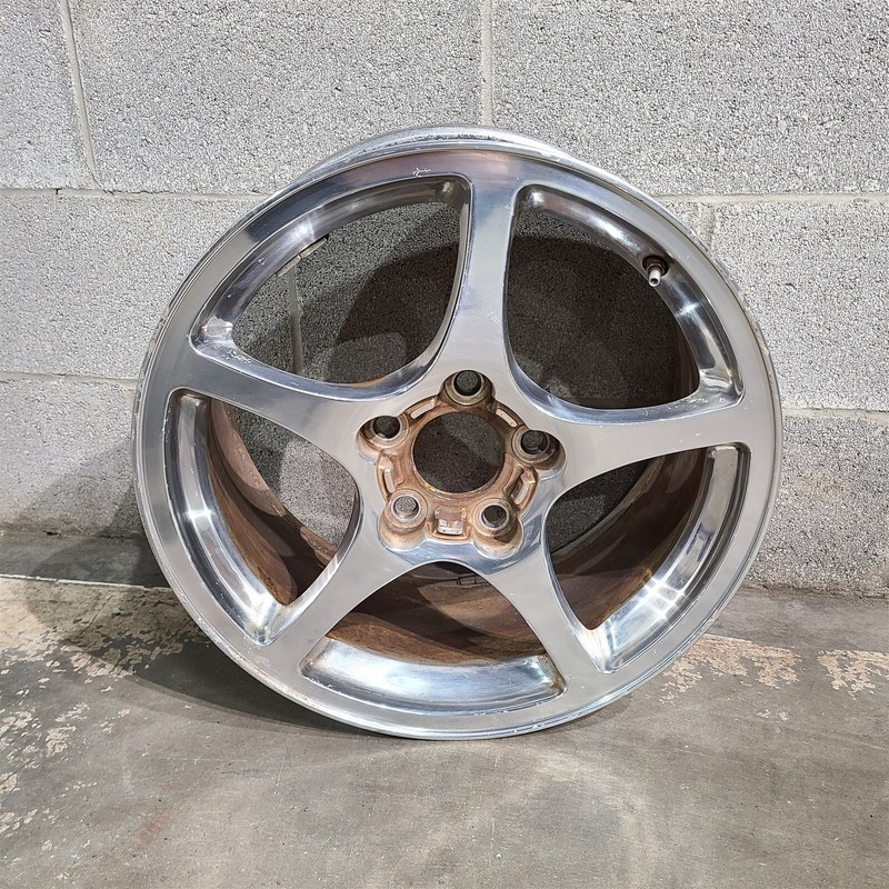 97-04 Corvette C5 Front 5 Spoke Polished Wheel oem 17X8.5 Aa7486