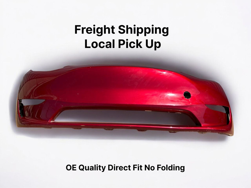 ✅20-24 Tesla Model Y Front Bumper Cover Red No Sensors w/cracked