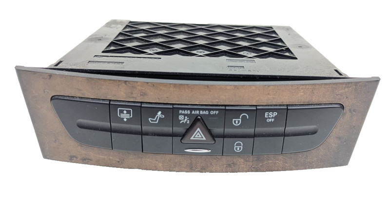 03-09 Mercedes W211 E320 CLS550 Hazard Switch Control Panel Wood 2116800552 OEM
