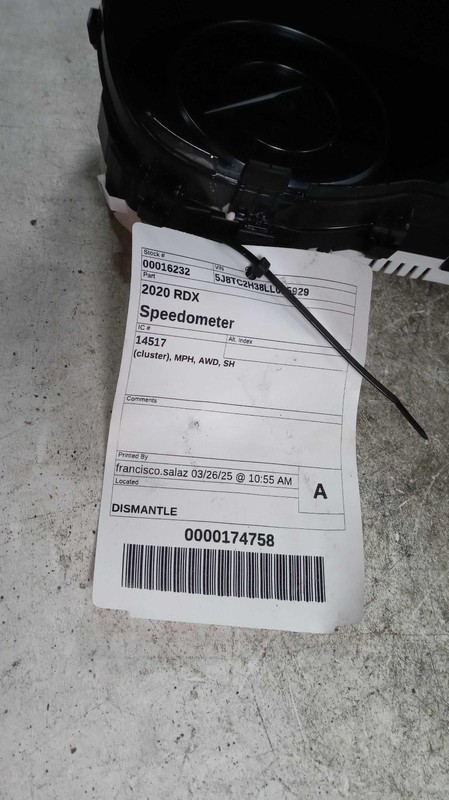 2020 Acura RDX Speedometer Gauge OEM Blue 50000 Miles NJ25-16232-410607