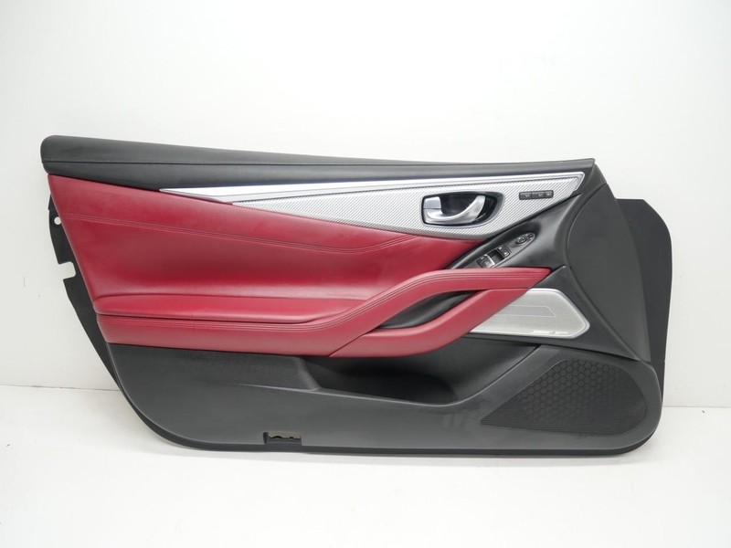 17-19 Infiniti Q60 Red Sport Coupe Left LH Driver Interior Door Card Panel OEM