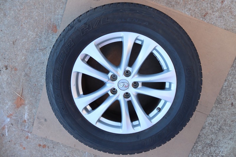 2014-2017 INFINITI QX70 WHEEL RIM TIRE BRIDGESTONE 265/60 R18 18X8 ALLOY OEM