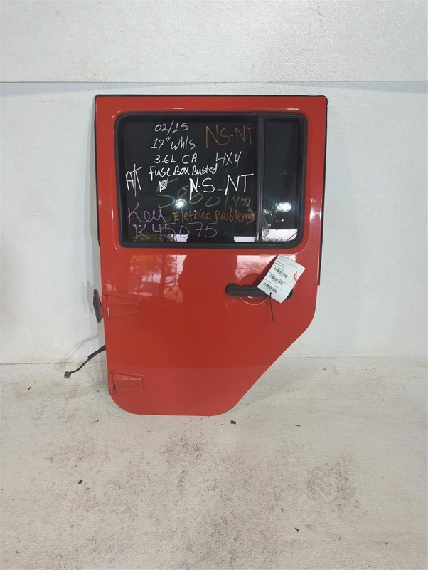 2015 Jeep Wrangler Left Door Orange OEM Used 105K Miles K45075