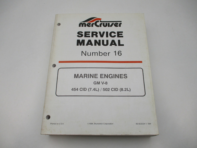 90-823224 1-594 MerCruiser Service Repair Manual #16 GM V-8 Marine Engines