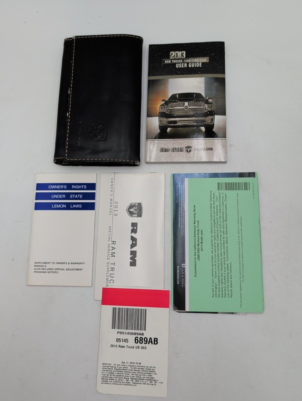 2013 Dodge Ram Trucks 1500/2500/3500 Owners Manual With Case Free Shipping