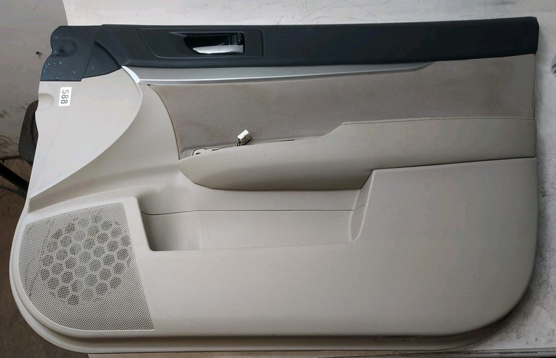 11-14 Subaru Legacy Passenger RH Front Door Interior Trim Panel w/ Handle Beige