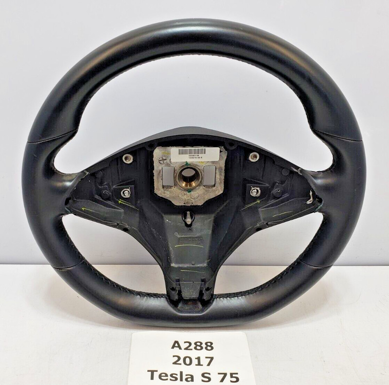 ✅ 2012-2020 OEM Tesla Model S X Front Driver Steering Wheel Leather Black