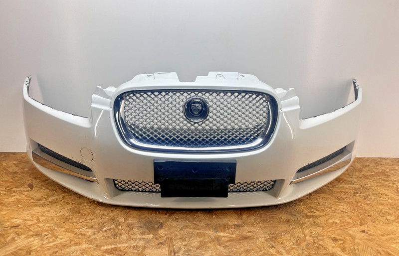 09-11 Jaguar X250 XF Front Bumper Cover W/ Grills Park Assist Polaris White OEM