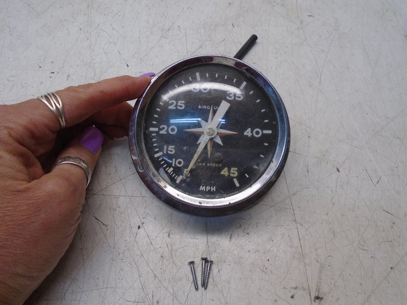 W4aSPEED BOAT SPEEDOMETER AIR GUIDE SEA SPEED Vintage #47870-45 MPH