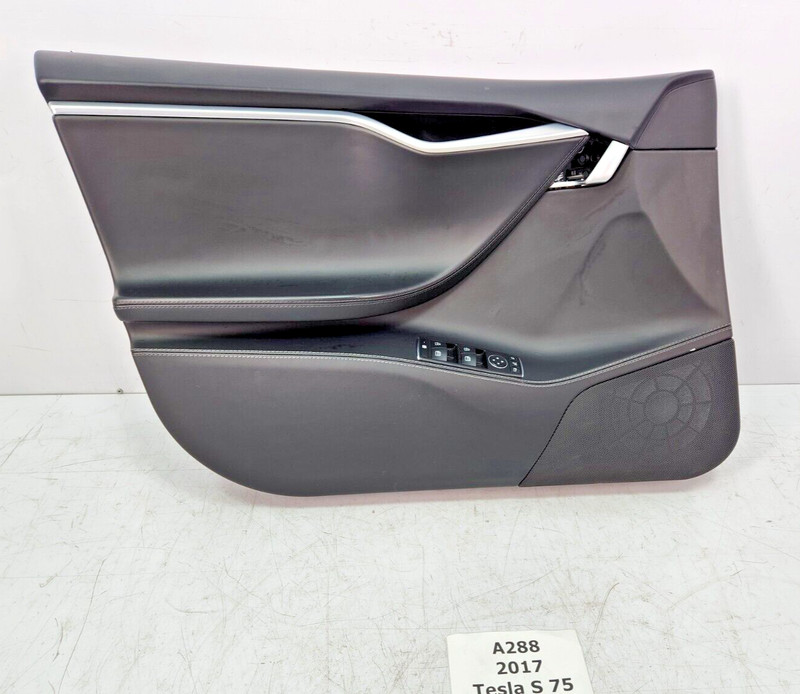 ✅12-20 OEM Tesla S Front Left Driver Interior Door Card Trim Panel Leather NOTE*