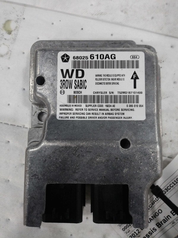 Used Air Bag Module fits: 2012 Dodge Durango Air Bag w/o 3rd row seat Grade A