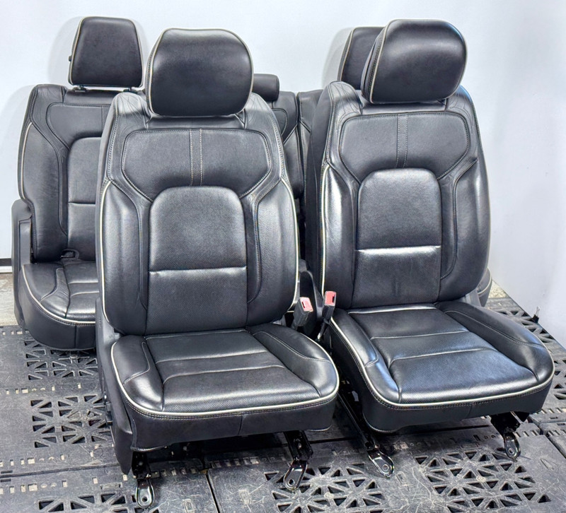 ✅ 19-25 RAM 1500 5th LIMITED CREW CAB OEM LEATHER SEATS SET of 4 BLACK Heat Cool