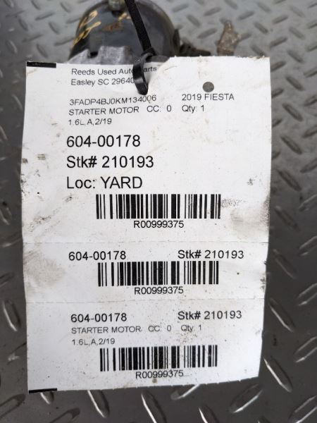 Starter Motor Without Turbo Fits 11-19 FIESTA 999375