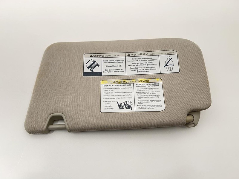 2014-2017 NISSAN ROGUE RIGHT SUN VISOR GRAY TC:G 2.5L AT AWD 70K -S- 65812