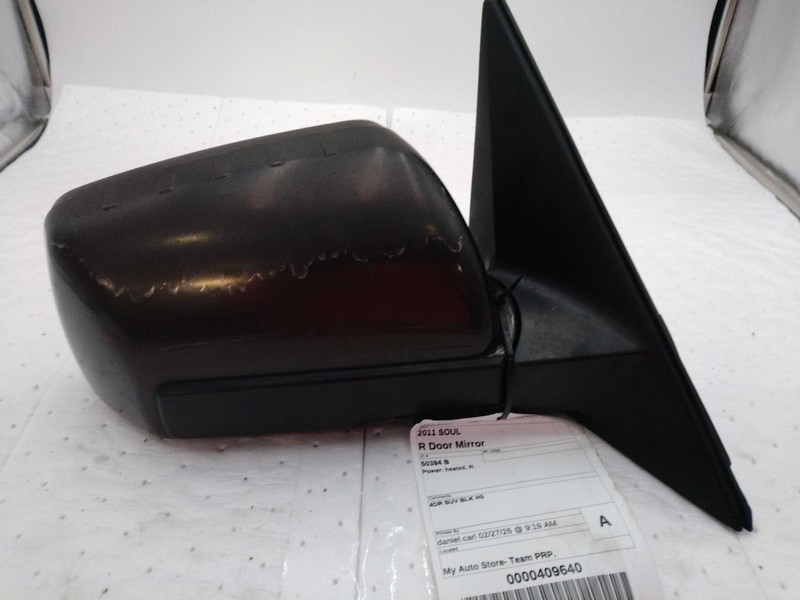 2011 KIA SOUL Right Door Mirror Assembly Black OEM Used 309200 130K Miles
