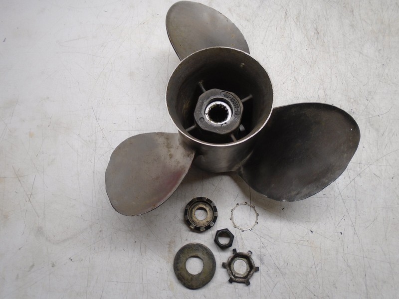 K1 Quicksilver Stainless Steel Propeller 48-16316- 19 P w/ Hub Kit