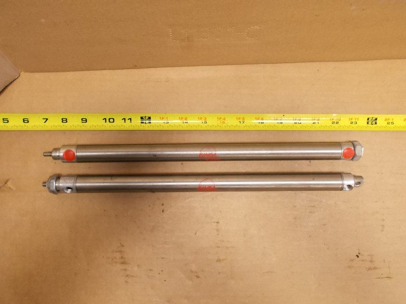 Bimba 0612-DXP Lot of 2 Stainless Steel Air Pneumatic Cylinders *FREE SHIPPING*