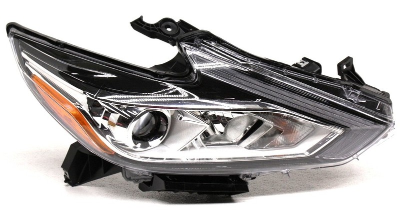 OEM Nissan Altima Sedan Right Chrome Headlamp 26010-9HS9A - Tab Missing