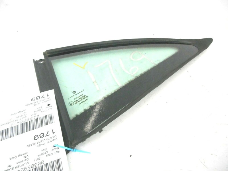 04-08 Chrysler Crossfire Coupe Rear Quarter Window Glass Driver Left OEM
