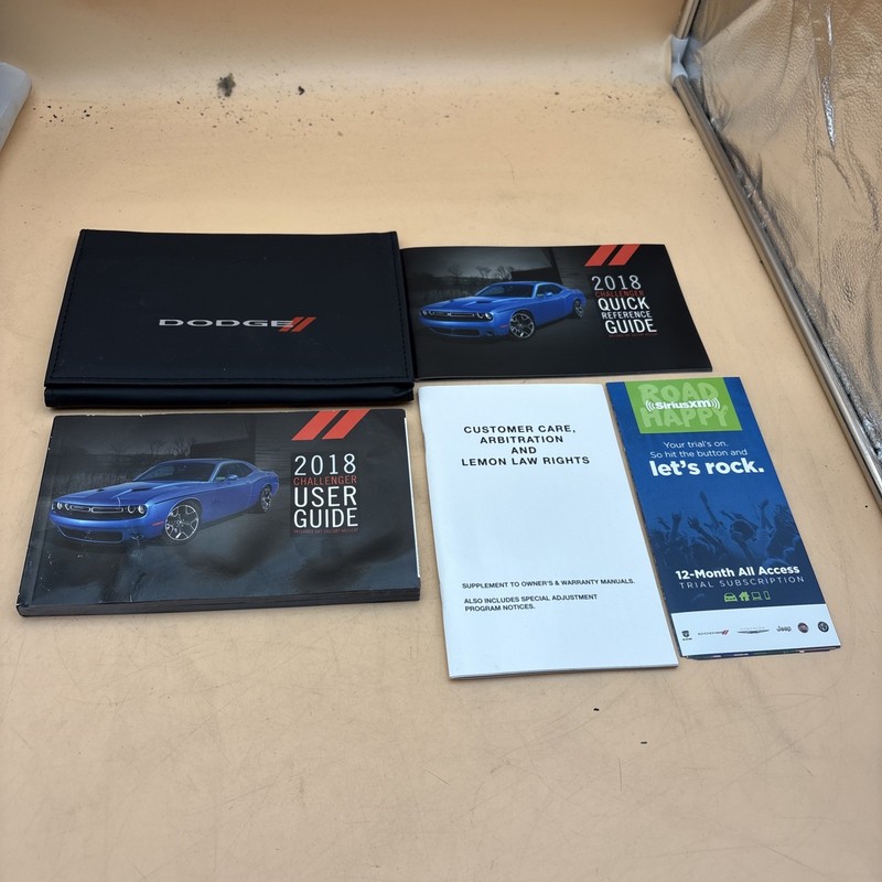 2018 DODGE CHALLENGER USER GUIDE OWNERS MANUALSXT SRT GT R/T