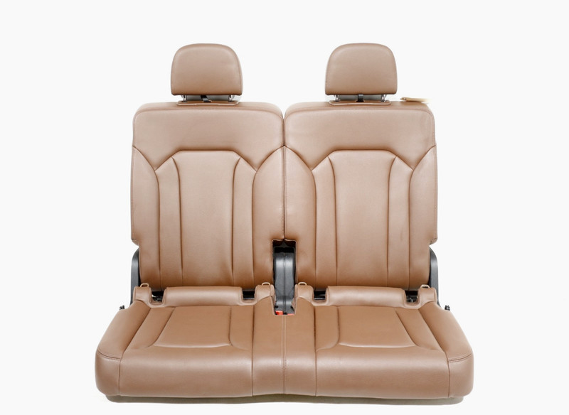 2017-2019 AUDI Q7 4M REAR 3RD THIRD ROW SEAT CUSHION BROWN UPPER LOWER W/ BUCKLE