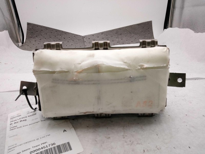 2016 LEXUS RX350 Instrument Panel Air Bag Black Right OEM 76K Miles NJ25-27584