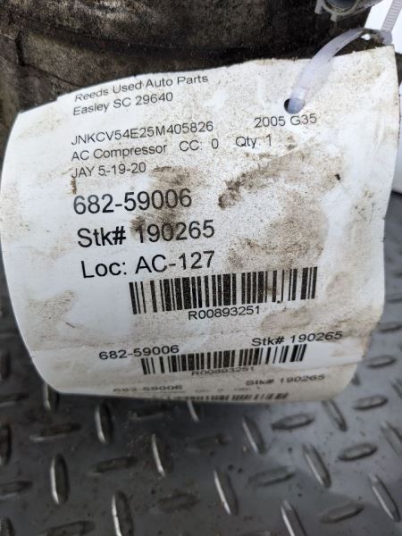 AC Compressor 2 Door Coupe VQ35DE Engine Fits 03-07 INFINITI G35 893251
