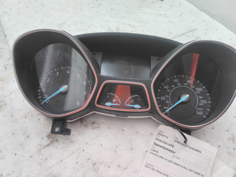 2018 Ford Escape Speedometer Gauge OEM White 1.5L 102K Miles JJ5T10849TA