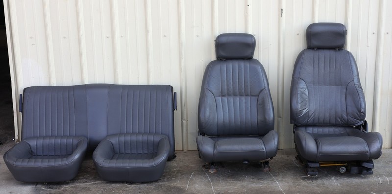 1993-2002 Pontiac Firebird Front & Rear Gray Leather Seats-Power Driver Seat 75k