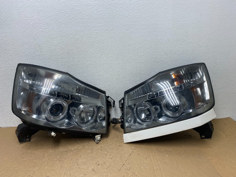 2004 to 2015 Nissan Armada Left+Right Side Set LED Chrome Headlights AD8098 DG