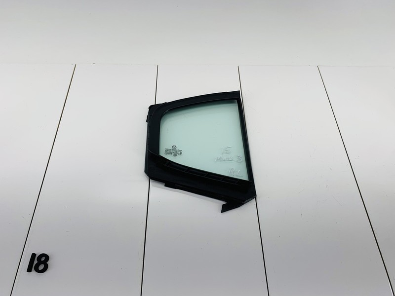 14-18 MAZDA 3 SEDAN REAR LEFT DRIVER SIDE DOOR QUARTER WINDOW GLASS OEM