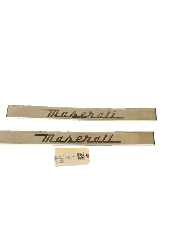 Used Oem Maserati SET 2PC Front Door Sill Scuff Plate for 2014-2018 Ghibli 3.0L