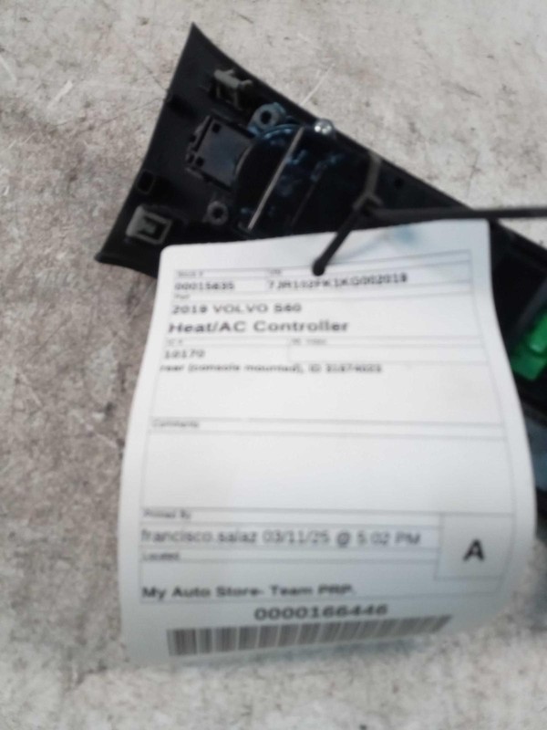 2019 VOLVO S60 A/C Selector Switch OEM Silver 31674023 40000 Miles