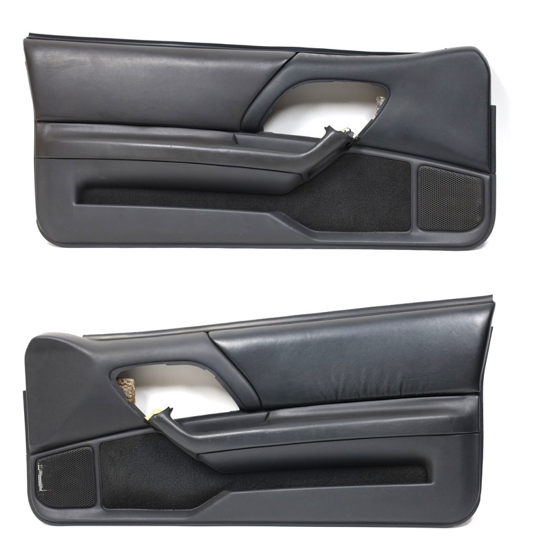 1993-2002 Chevrolet Camaro Z28 SS Ebony Leather Door Panels Pair OEM GM