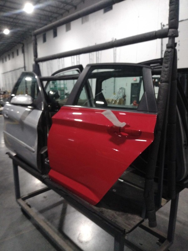 2019 Volkswagen Jetta Rear Left Door Red 680797, 44000 Miles, OEM Replacement