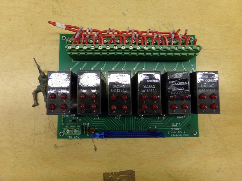 Control Devices Boardw/ 6 Crouzet Modules 84112311 57-464 Rev A*FREE SHIPPING*