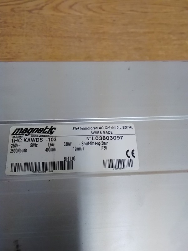 Magnetic Elektromotoren AG CH-4410 Liestal THC KAWDS-103 400mm