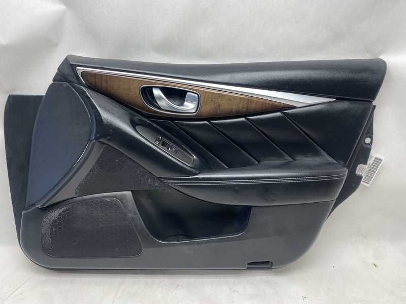 2017-2020 INFINITI Q50 FRONT RIGHT PASSENGER SIDE DOOR PANEL BLACK LEATHER OEM
