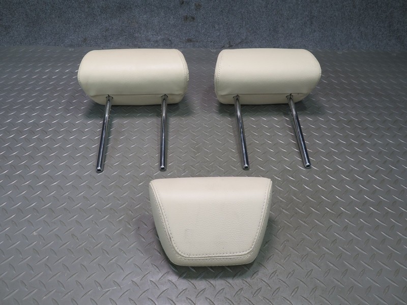 2014-2018 BMW F15 X5 REAR LEFT CENTER RIGHT SEAT LEATHER HEADREST SET OF 3